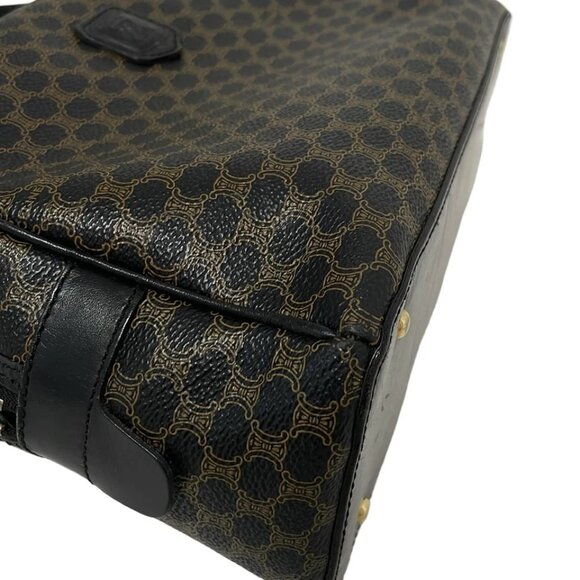 CELINE Macadam - Black Brown PVC Leather Handbag 375-053125 - Picture 5 of 9